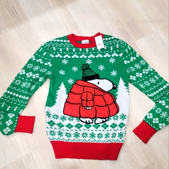 Peanuts Other - NEW PEANUTS SNOOPY Puffer Jacket Ugly Christmas Sweater Unizex Small